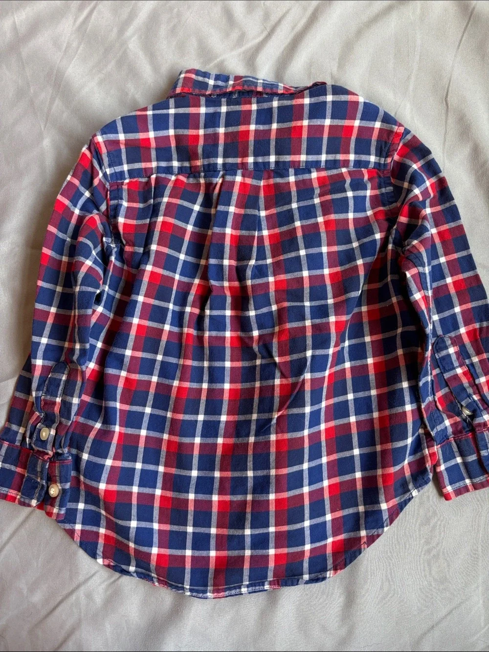 Ralph Lauren Red, Navy & White Plaid Button-Down Shirt